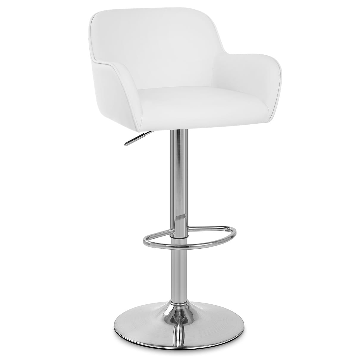 Sgabello Ecopelle Satinato - Berlin Bianco