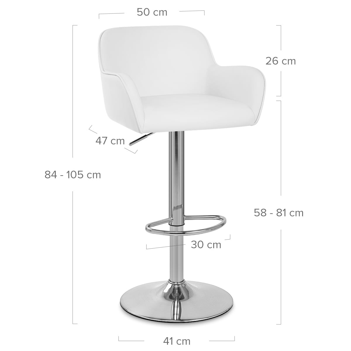 Sgabello Ecopelle Satinato - Berlin Bianco