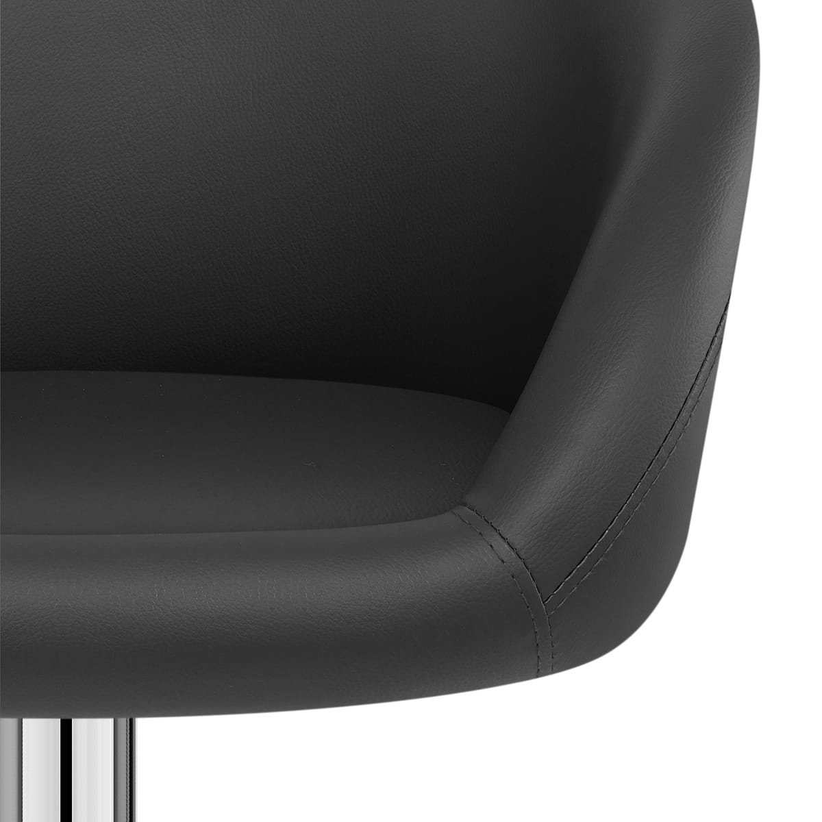 Sgabello Ecopelle Cromato - Eclipse Nero
