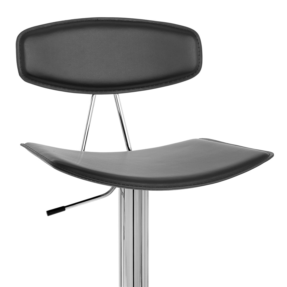 Sgabello Pelle rigenerata Cromato - Blade - Nero Nero