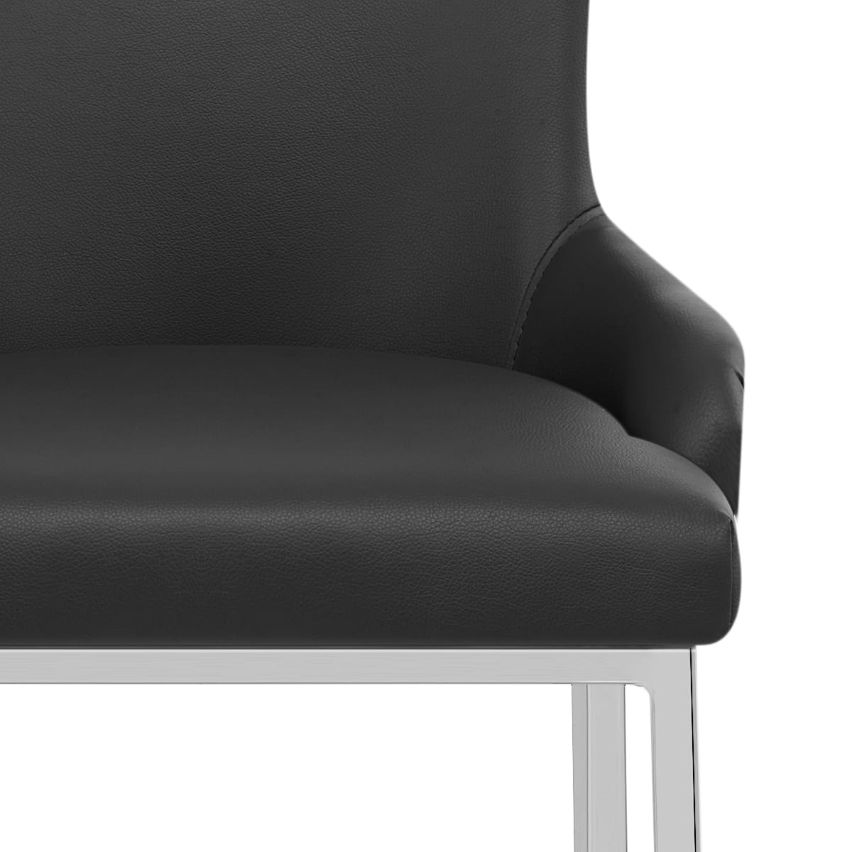 Sgabello Ecopelle Cromato - Bliss Nero