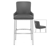 Sgabello Ecopelle Cromato - Bliss Grigio