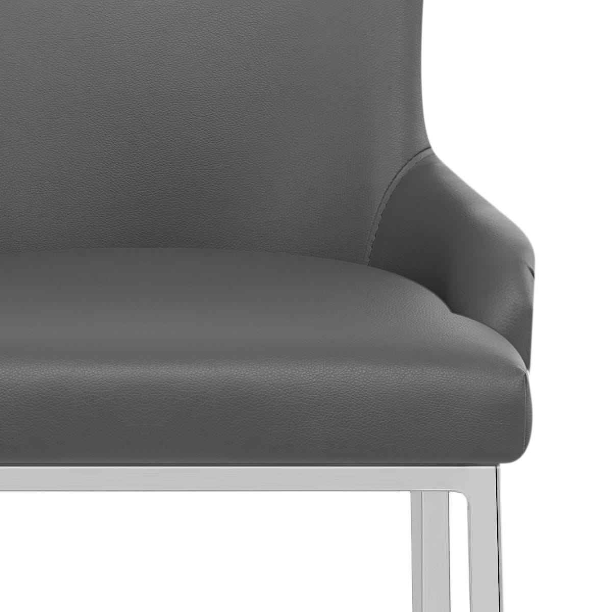 Sgabello Ecopelle Cromato - Bliss Grigio