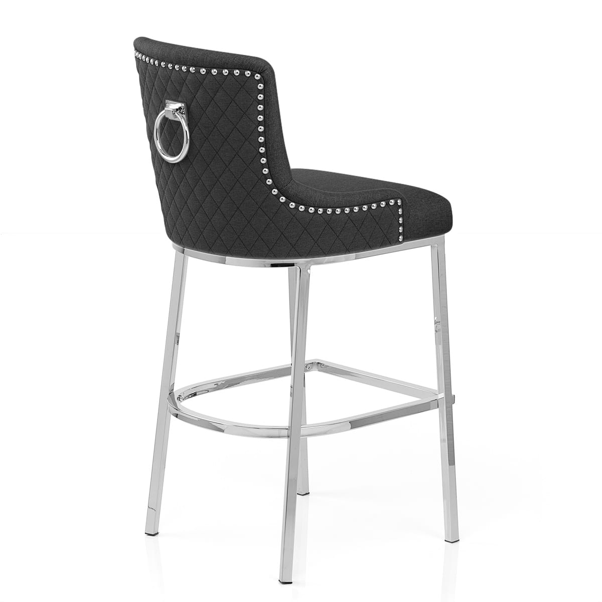 Sgabello Tessuto Cromato - Blush Grigio scuro