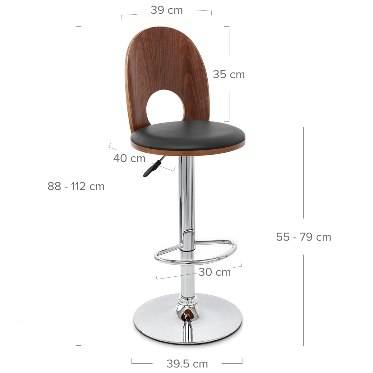 Sedia Legno Cromato - Bolero Nero
