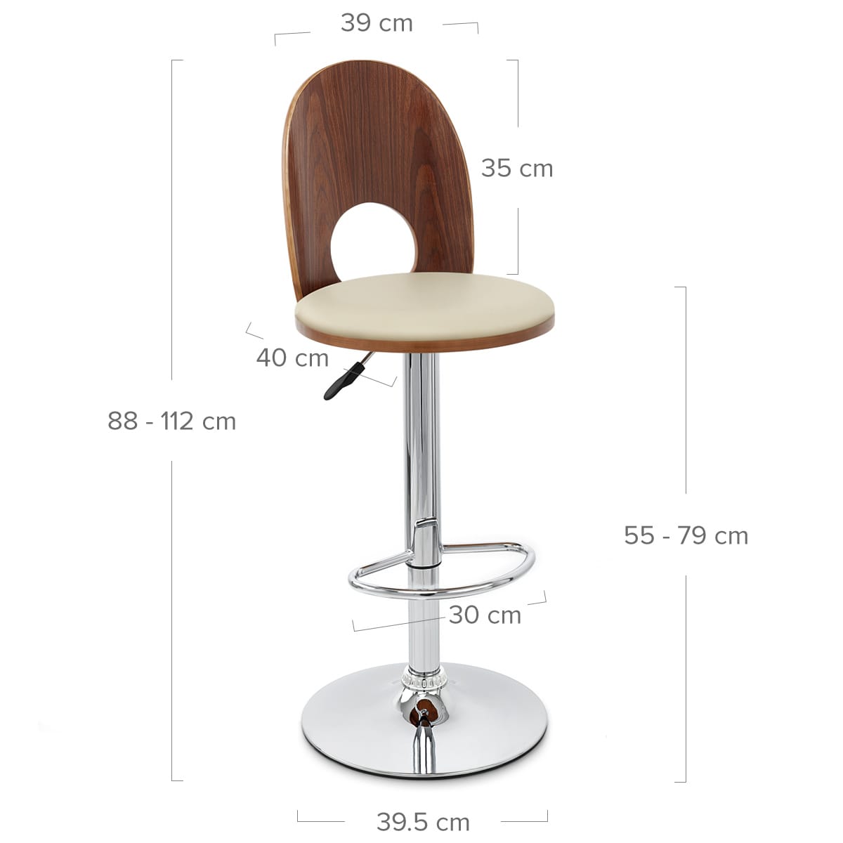 Sedia Legno Cromato - Bolero Crema