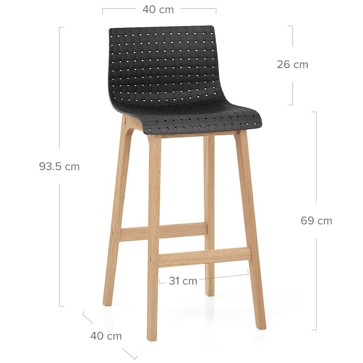 Sgabello Rovere - Bondi Nero