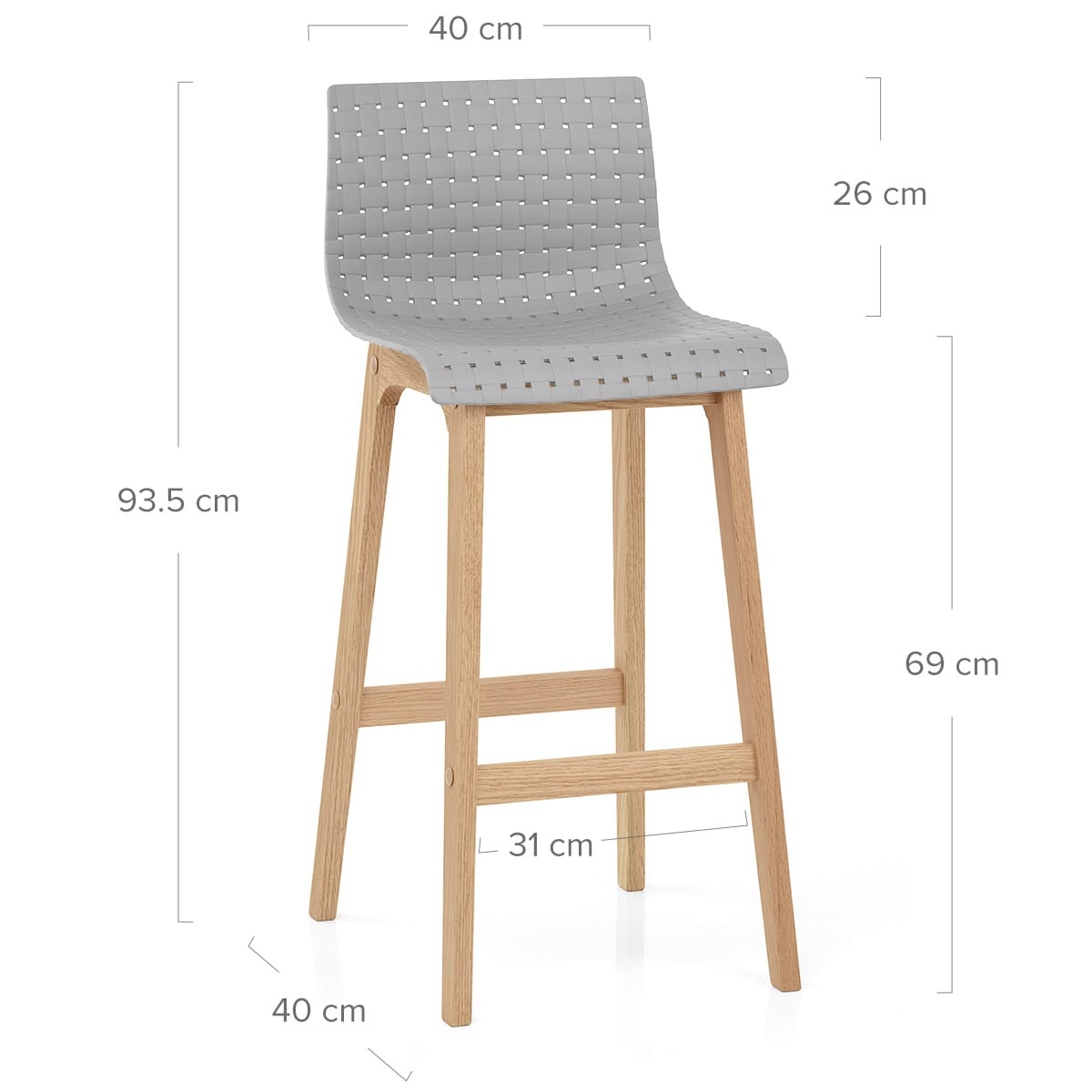 Sgabello Rovere - Bondi Grigio