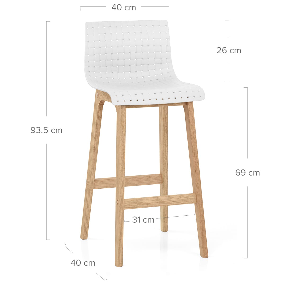 Sgabello Rovere - Bondi Bianco