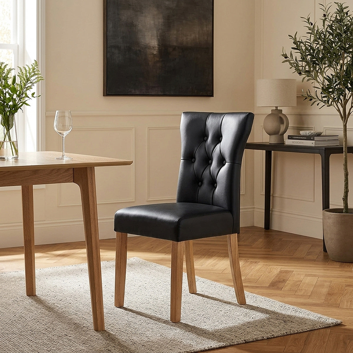 Sedia Ecopelle Legno - Bradbury Nero
