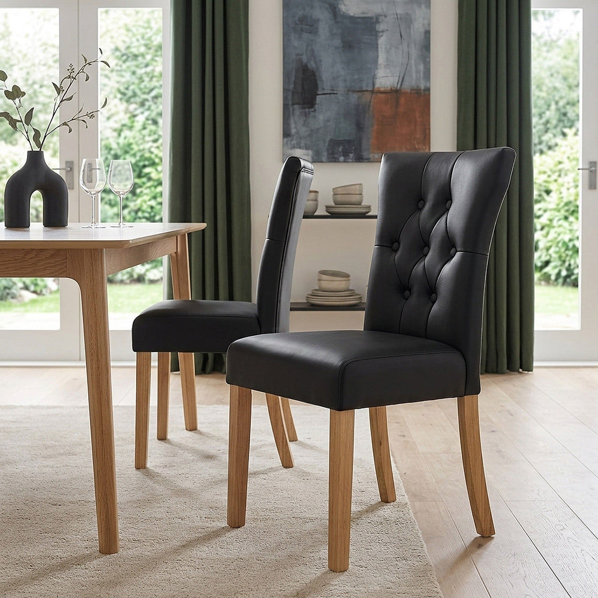 Sedia Ecopelle Legno - Bradbury Nero
