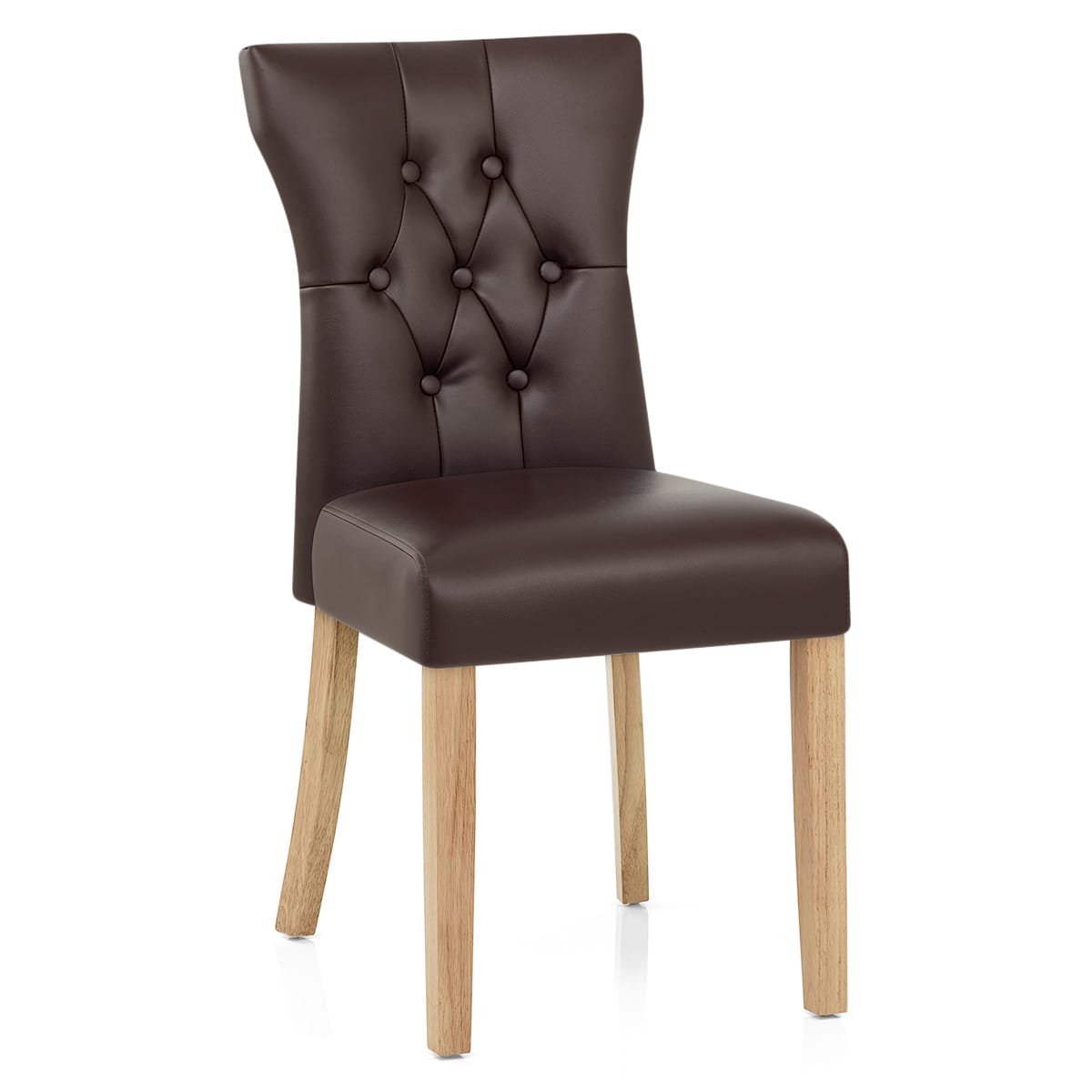 Sedia Ecopelle Legno - Bradbury Marrone