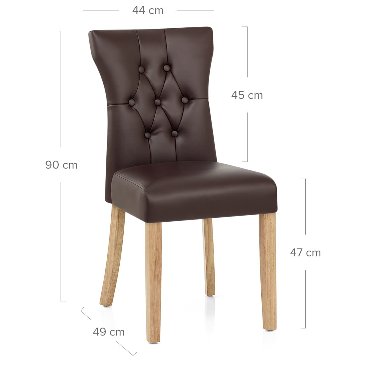 Sedia Ecopelle Legno - Bradbury Marrone