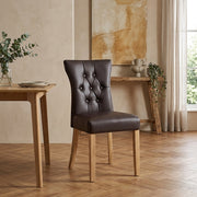 Sedia Ecopelle Legno - Bradbury Marrone