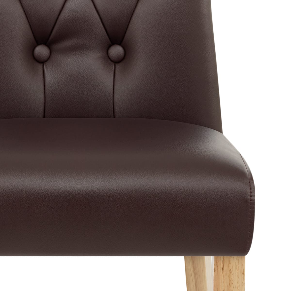 Sedia Ecopelle Legno - Bradbury Marrone