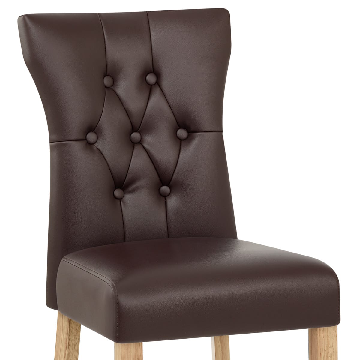 Sedia Ecopelle Legno - Bradbury Marrone