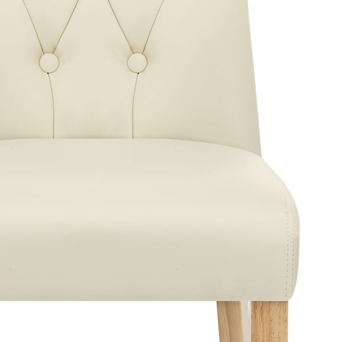 Sedia Ecopelle Legno - Bradbury Crema
