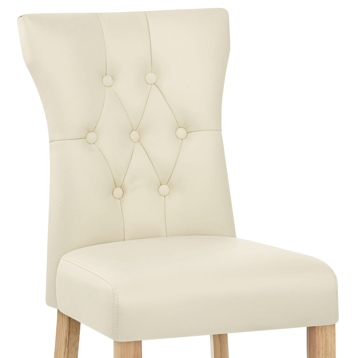 Sedia Ecopelle Legno - Bradbury Crema