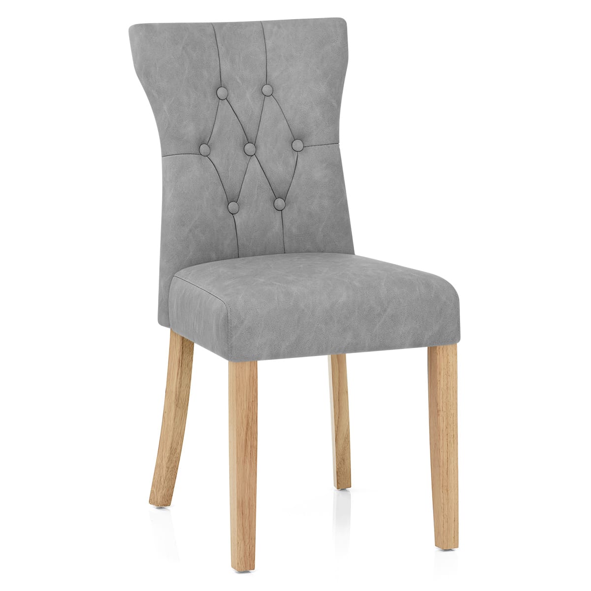 Sedia Ecopelle Legno - Bradbury Grigio