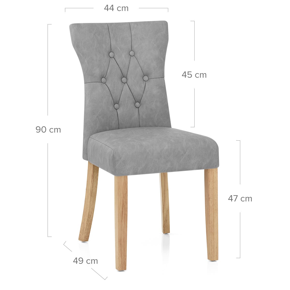 Sedia Ecopelle Legno - Bradbury Grigio