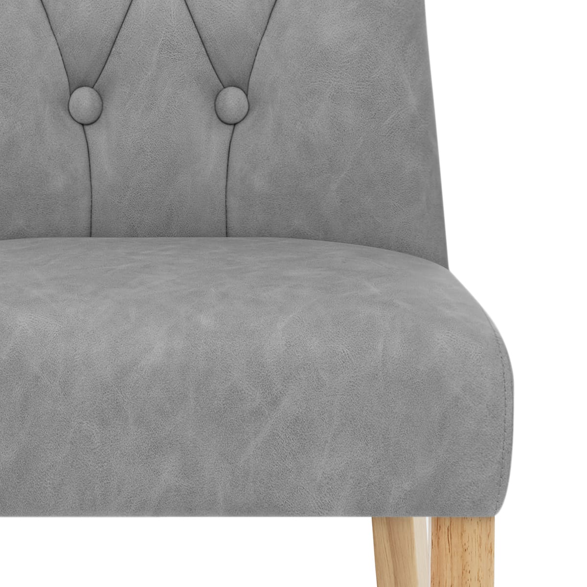 Sedia Ecopelle Legno - Bradbury Grigio