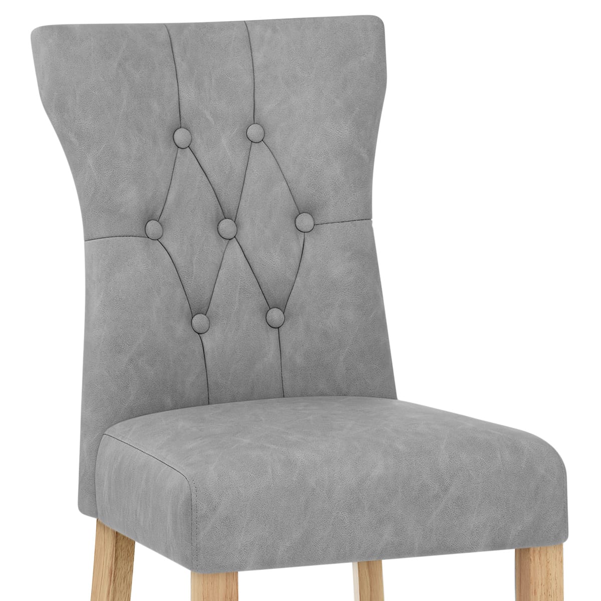 Sedia Ecopelle Legno - Bradbury Grigio