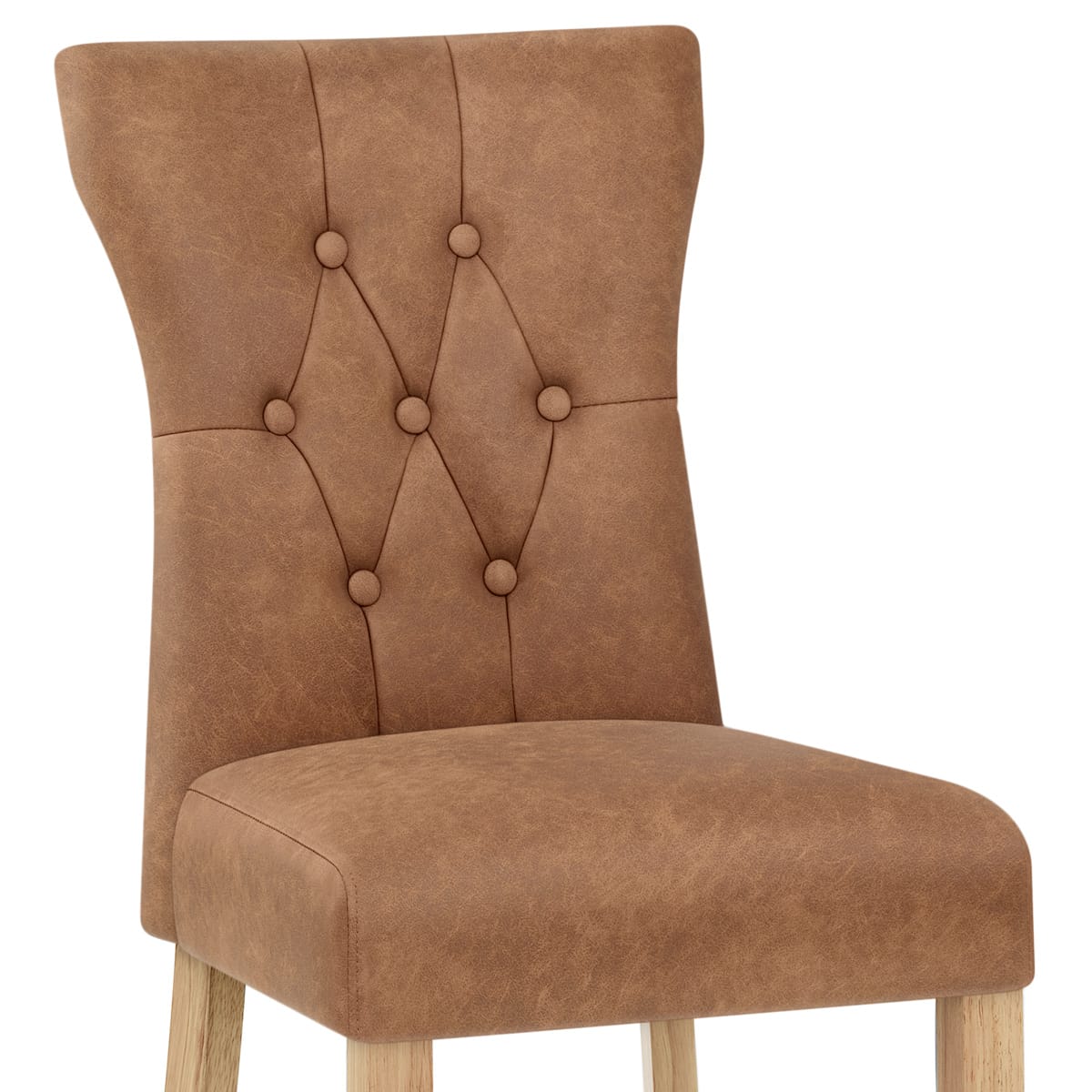 Sedia Ecopelle Legno - Bradbury Marrone Antiguo