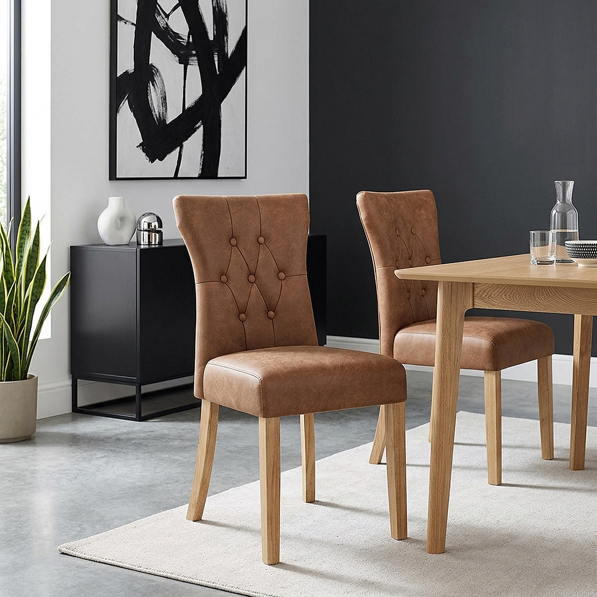 Sedia Ecopelle Legno - Bradbury Marrone Antiguo