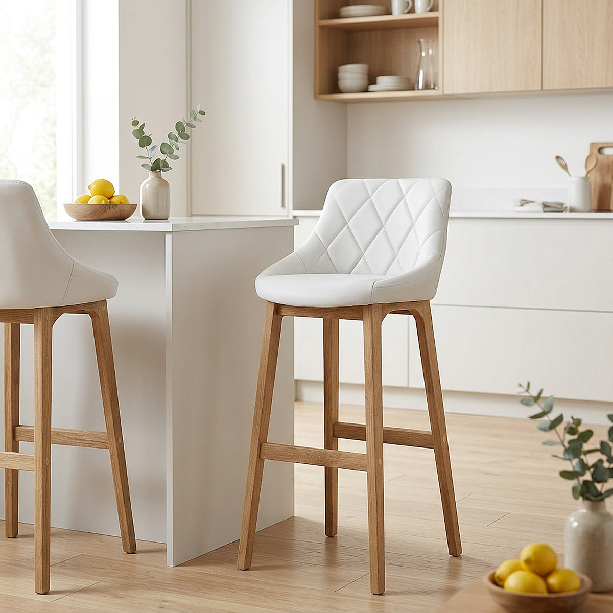 Sgabello Ecopelle - Breeze Bianco