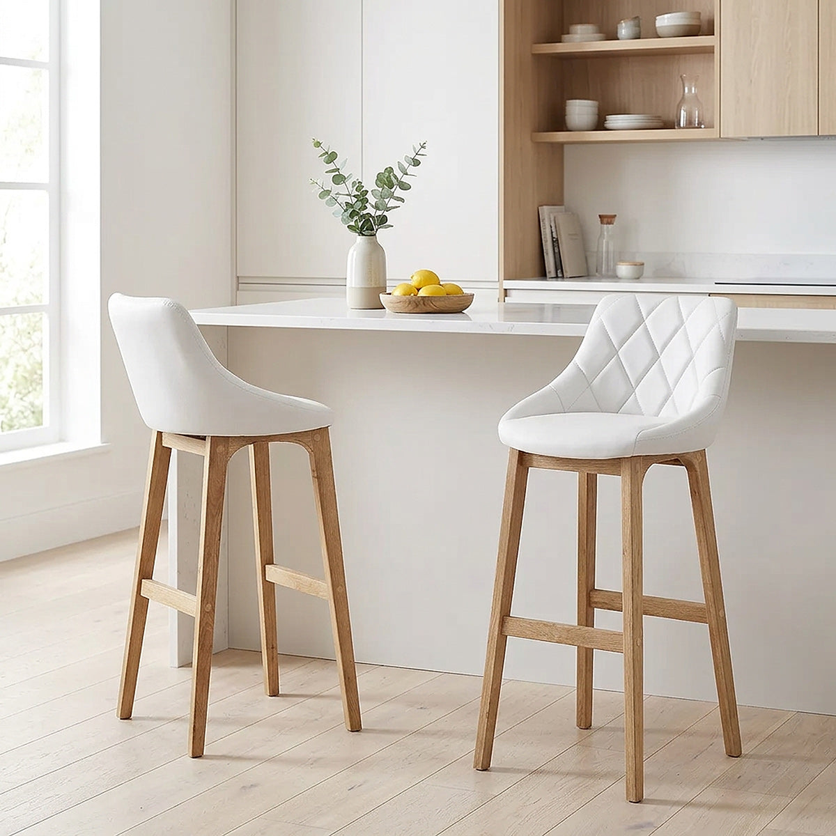 Sgabello Ecopelle - Breeze Bianco