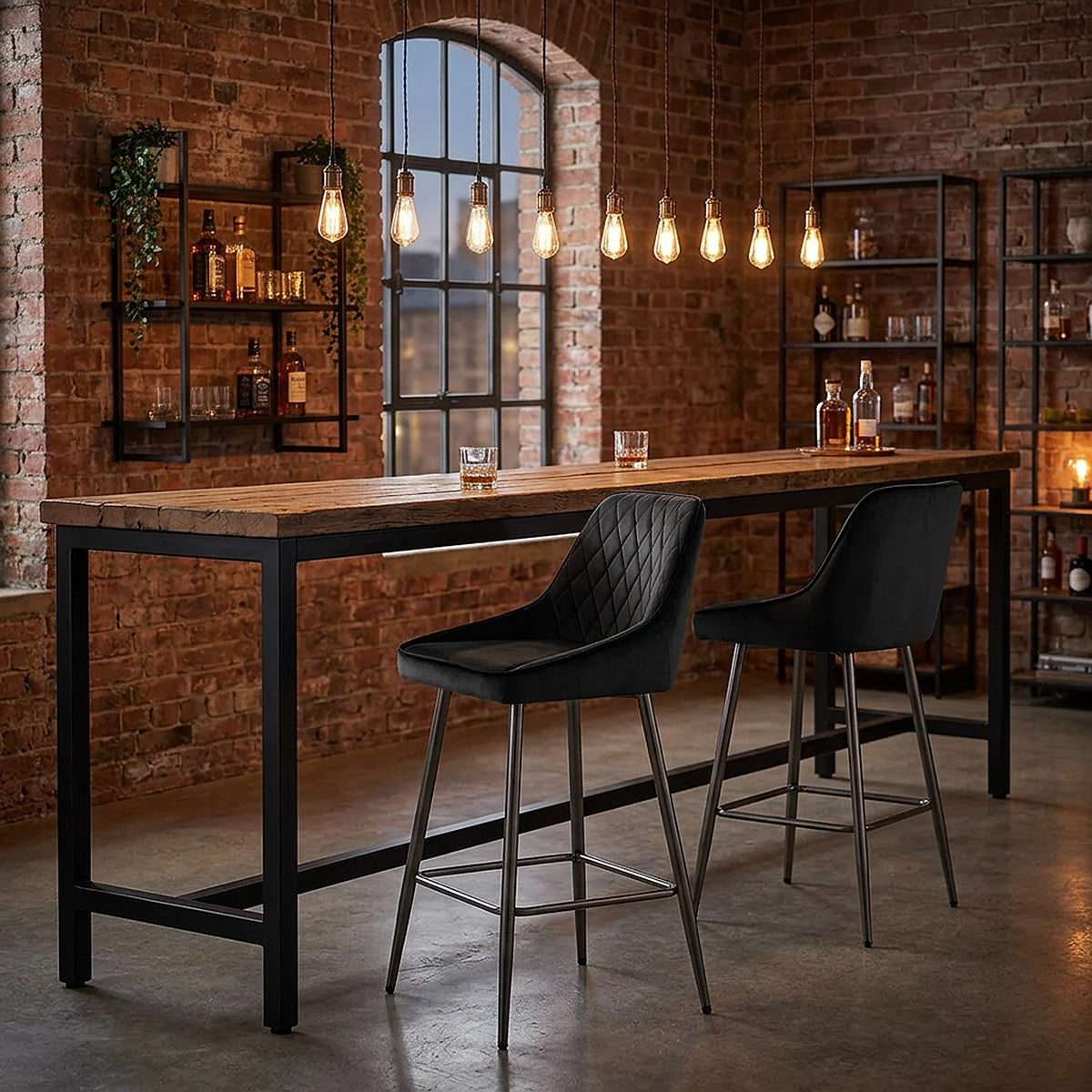 Sgabello Velluto - Brisbane Nero