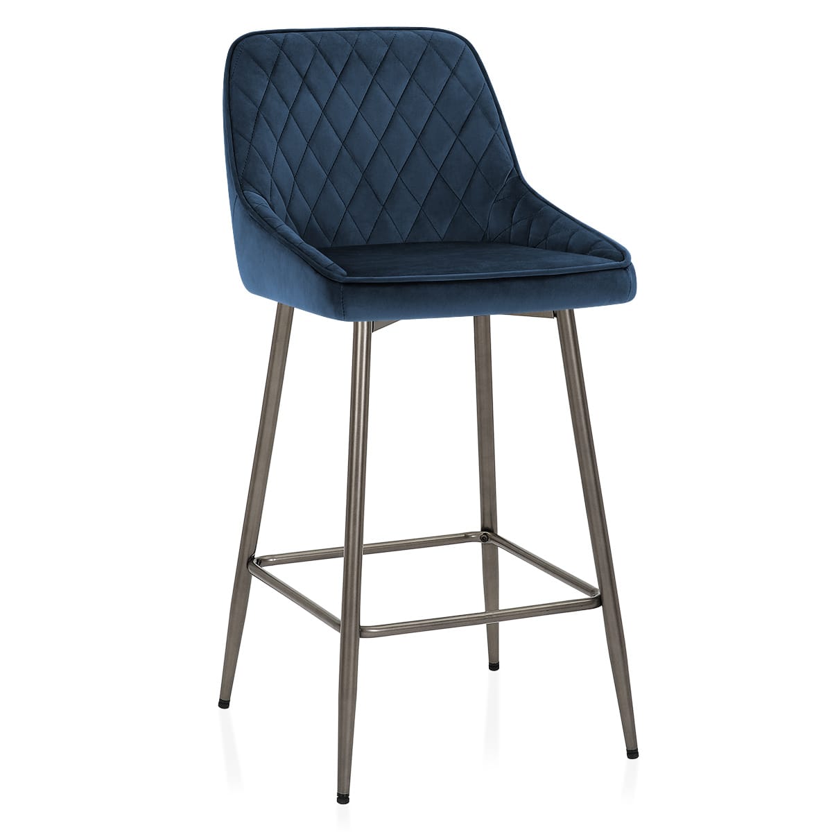 Sgabello Velluto - Brisbane Blu