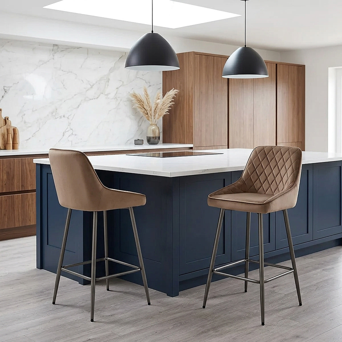 Sgabello Velluto - Brisbane Marrone