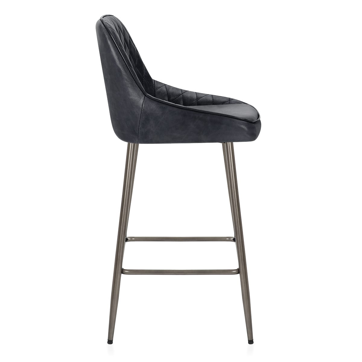 Sgabello Vera Pelle - Brisbane Grigio scuro