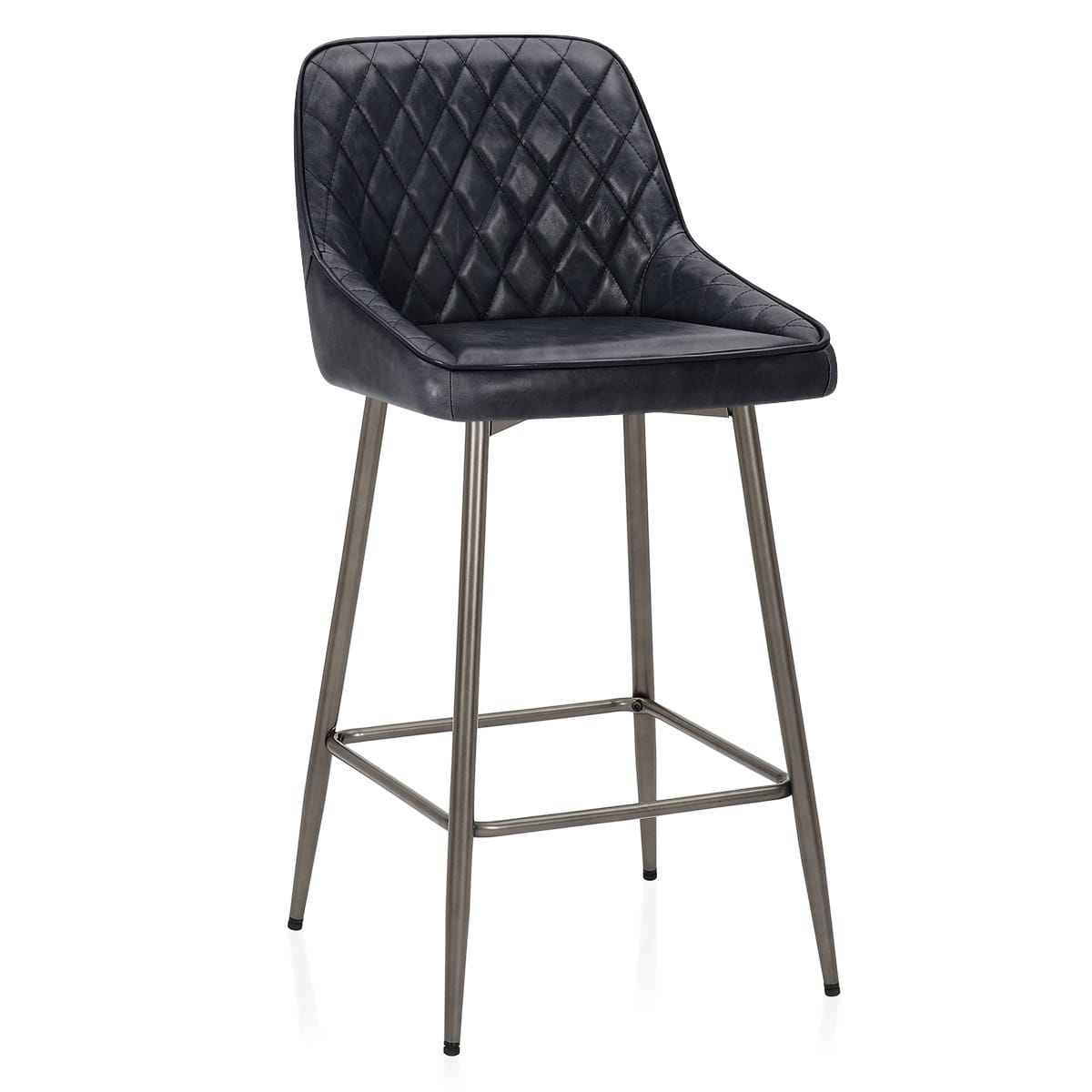 Sgabello Vera Pelle - Brisbane Grigio scuro