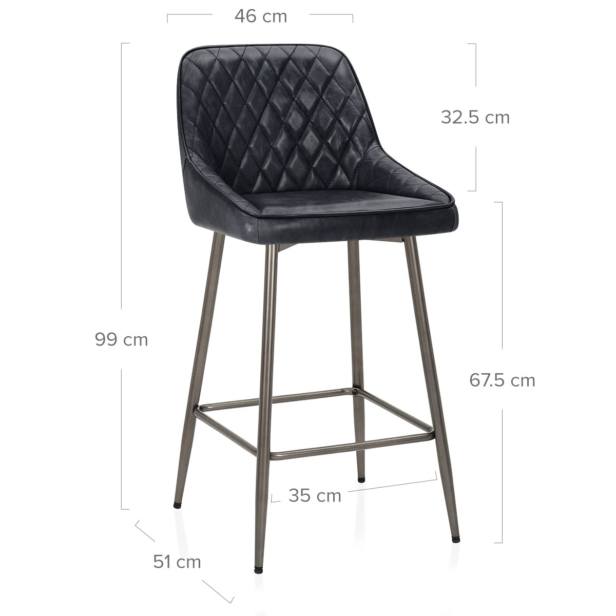 Sgabello Vera Pelle - Brisbane Grigio scuro