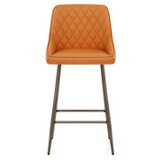 Sgabello Vera Pelle - Brisbane Arancione