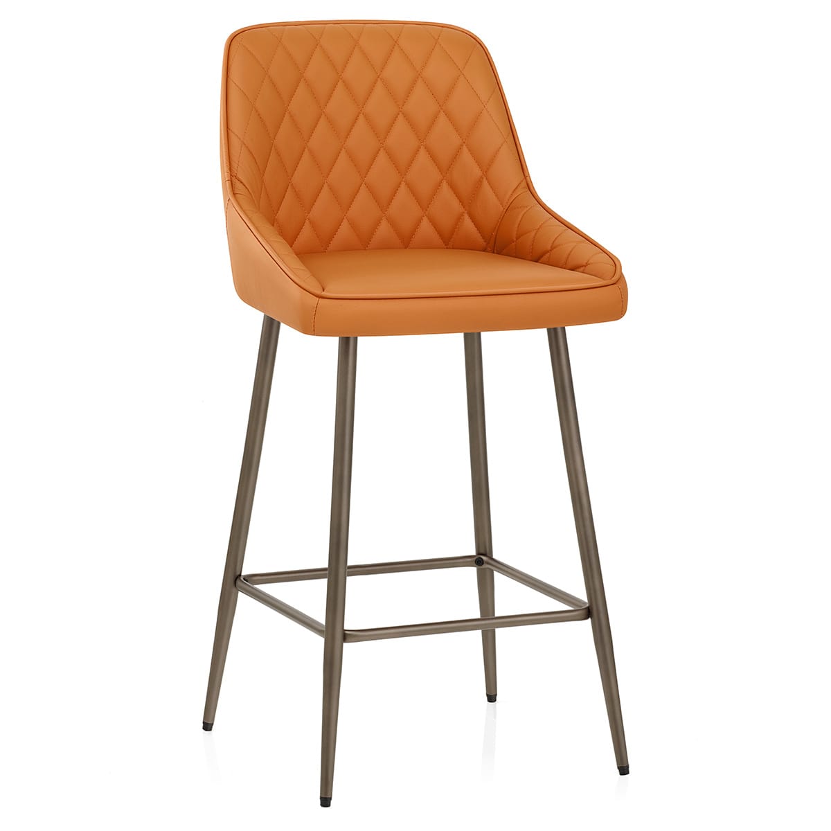 Sgabello Vera Pelle - Brisbane Arancione