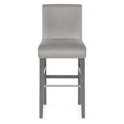 Sgabello Legno Velluto - Brunswick Grigio
