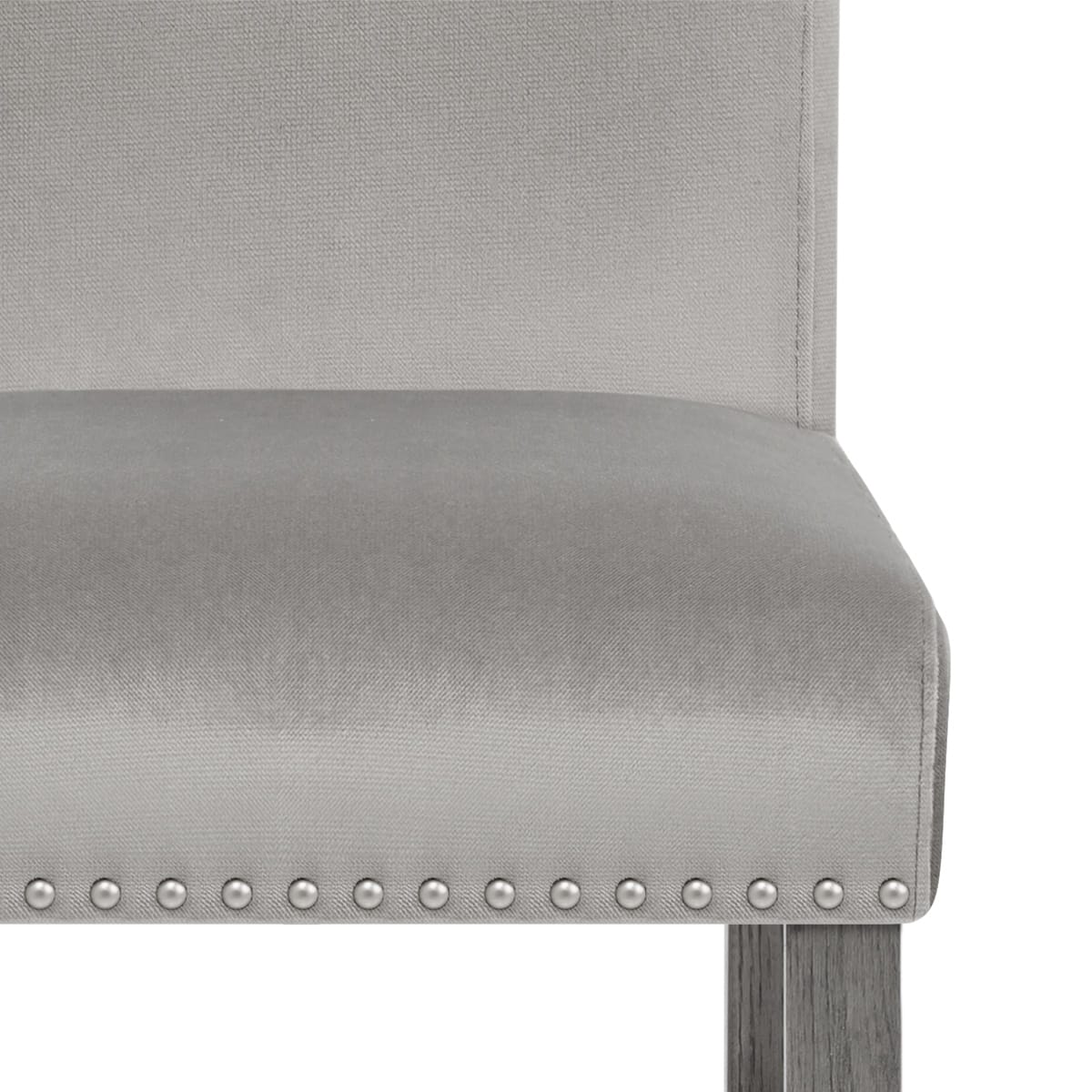 Sgabello Legno Velluto - Brunswick Grigio