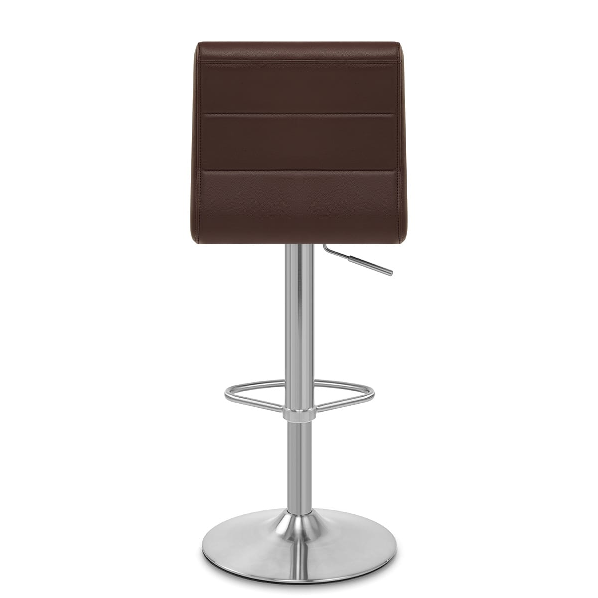 Sgabello Ecopelle Cromo Satinato - Breakfast Marrone
