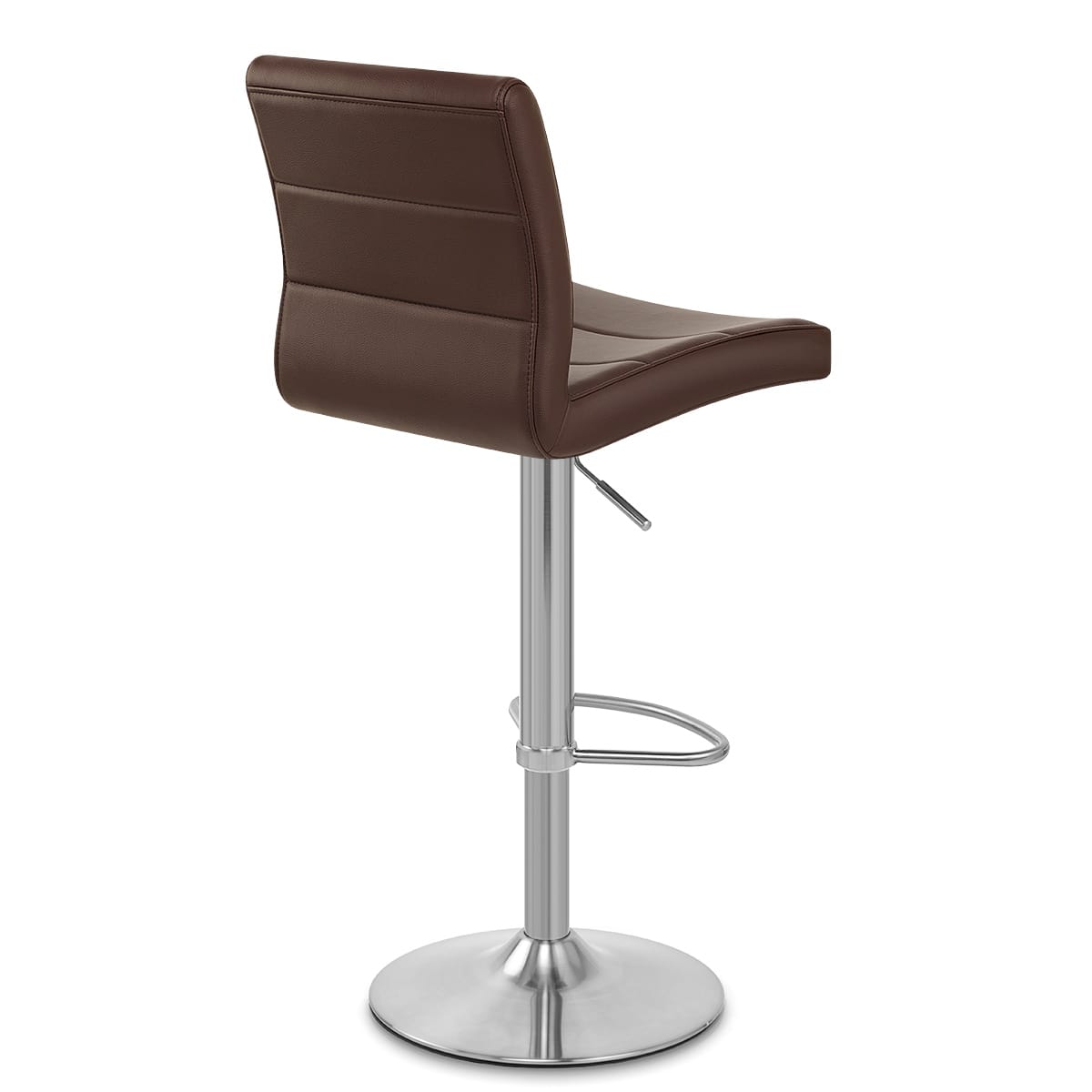 Sgabello Ecopelle Cromo Satinato - Breakfast Marrone
