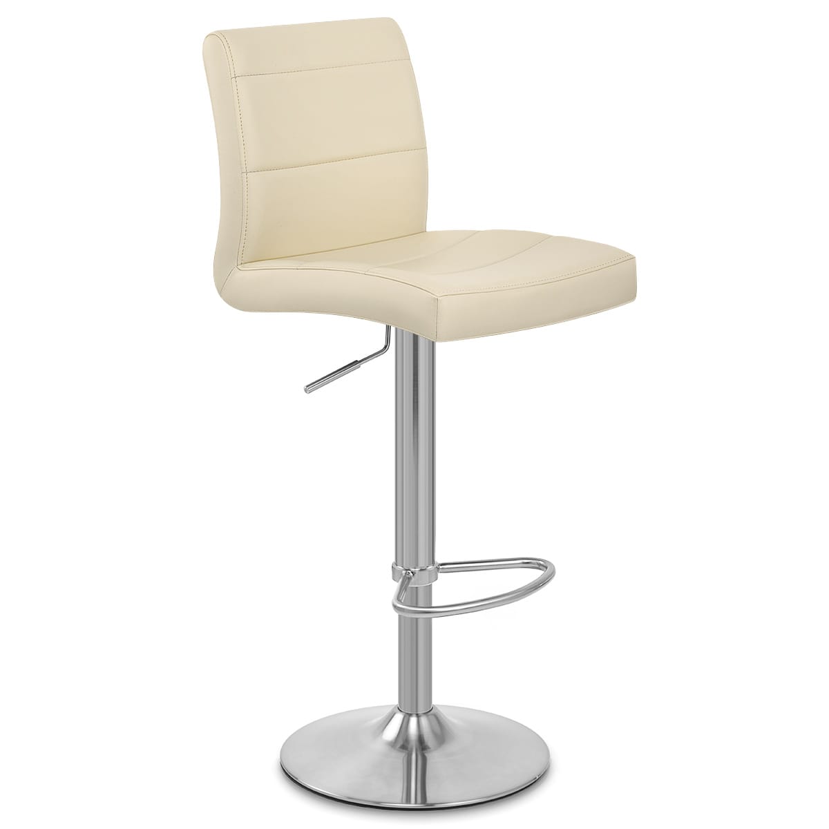 Sgabello Ecopelle Cromo Satinato - Breakfast Crema