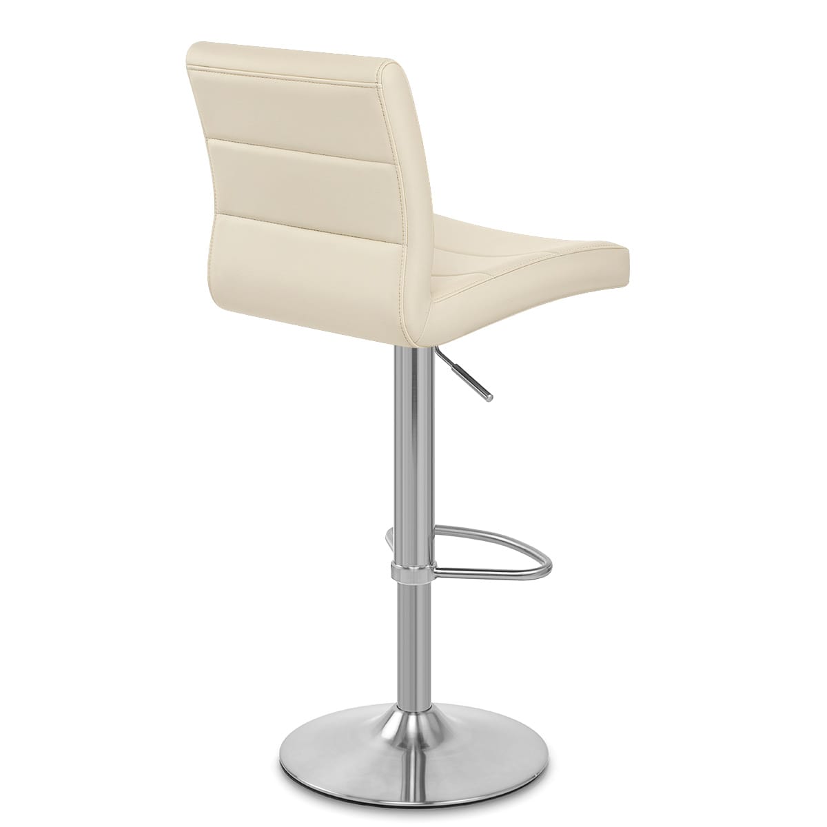 Sgabello Ecopelle Cromo Satinato - Breakfast Crema