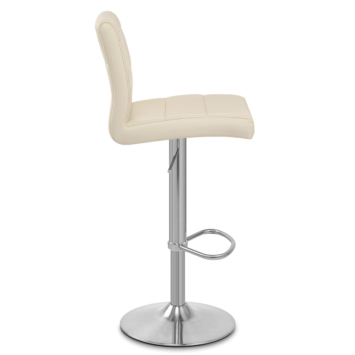 Sgabello Ecopelle Cromo Satinato - Breakfast Crema