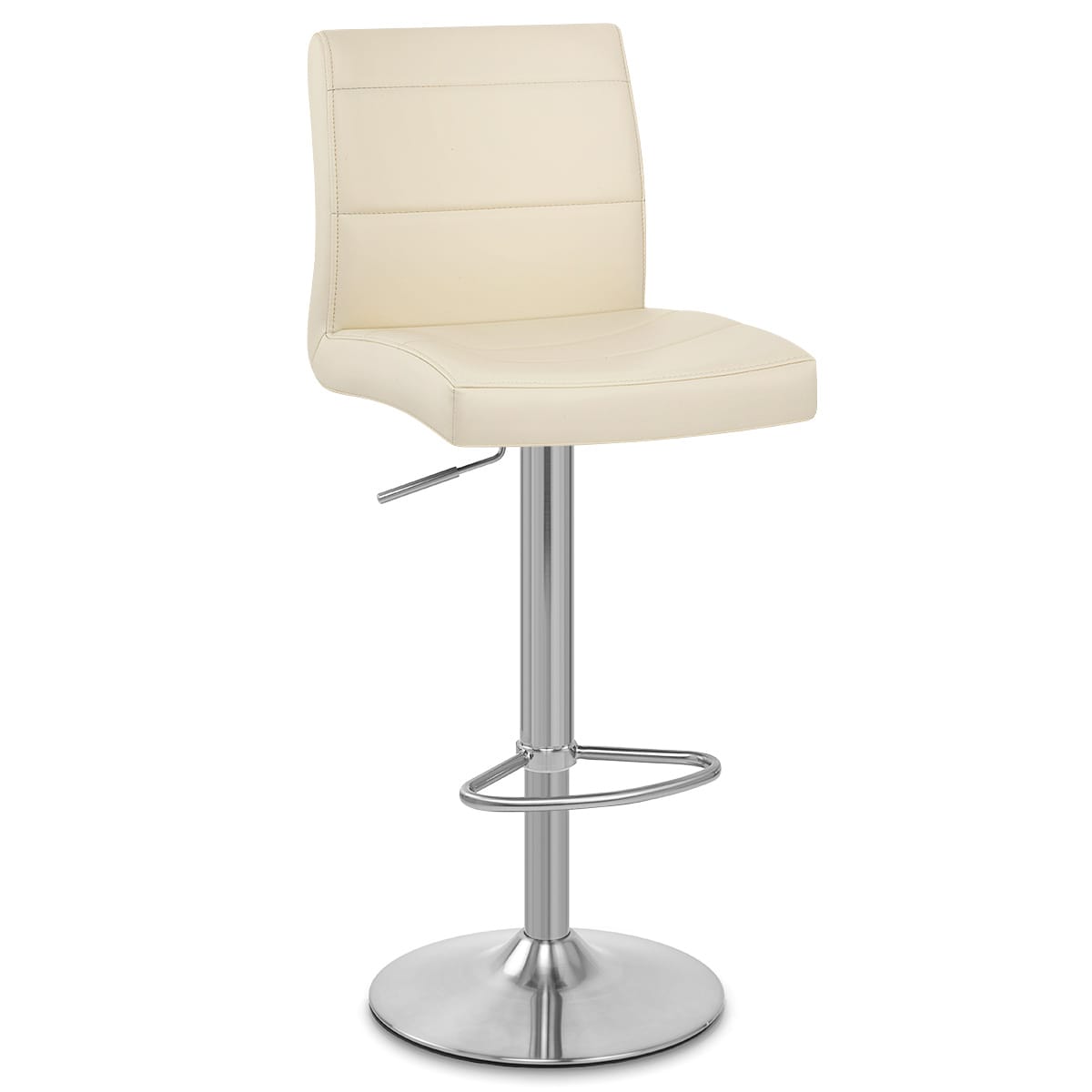 Sgabello Ecopelle Cromo Satinato - Breakfast Crema
