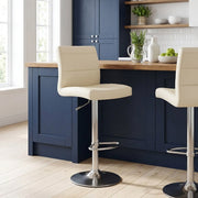Sgabello Ecopelle Cromo Satinato - Breakfast Crema