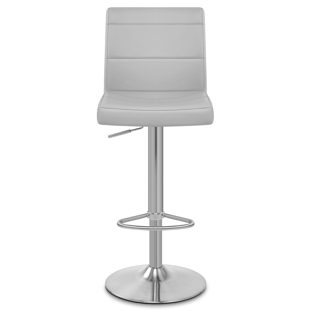 Sgabello Ecopelle Cromo Satinato - Breakfast Grigio