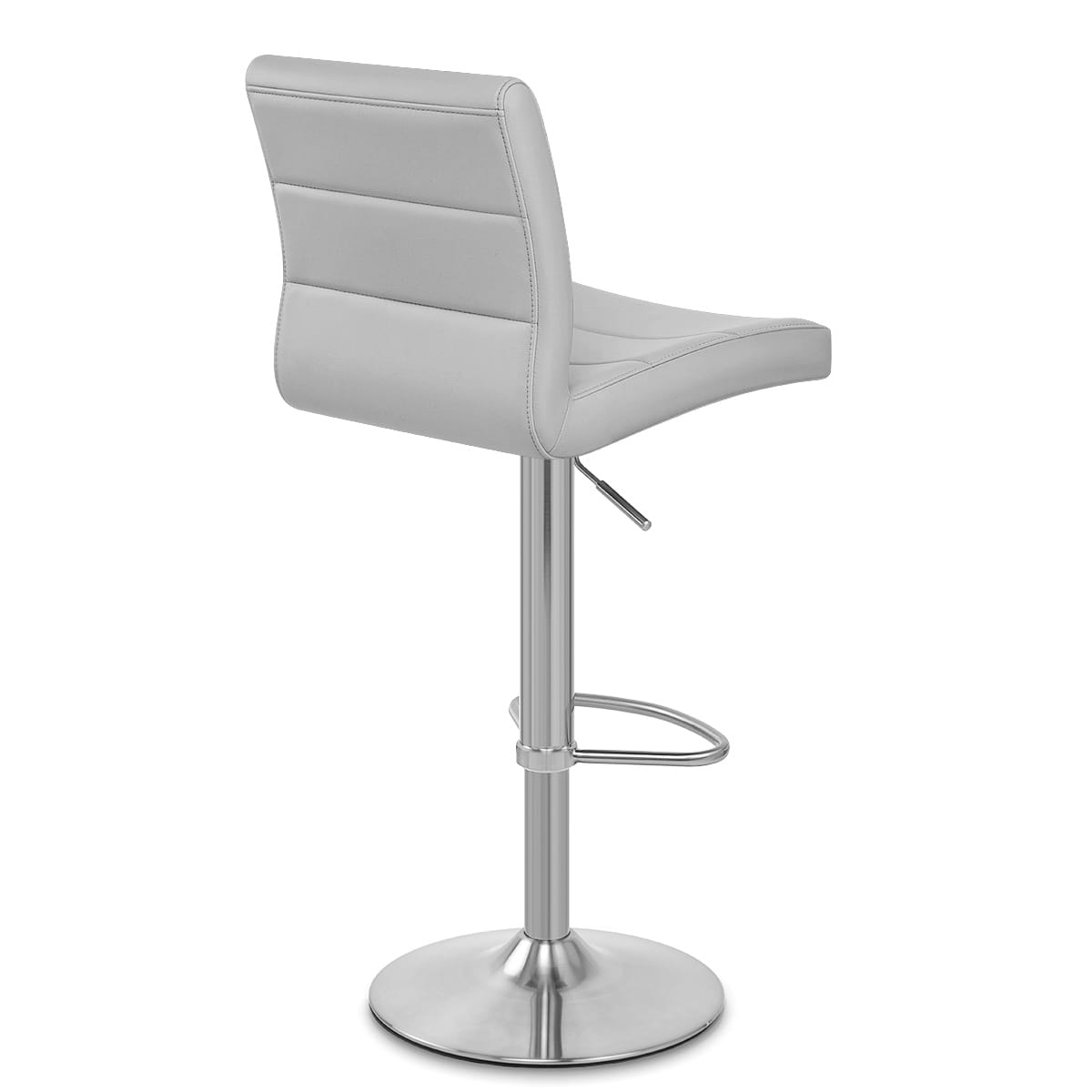 Sgabello Ecopelle Cromo Satinato - Breakfast Grigio