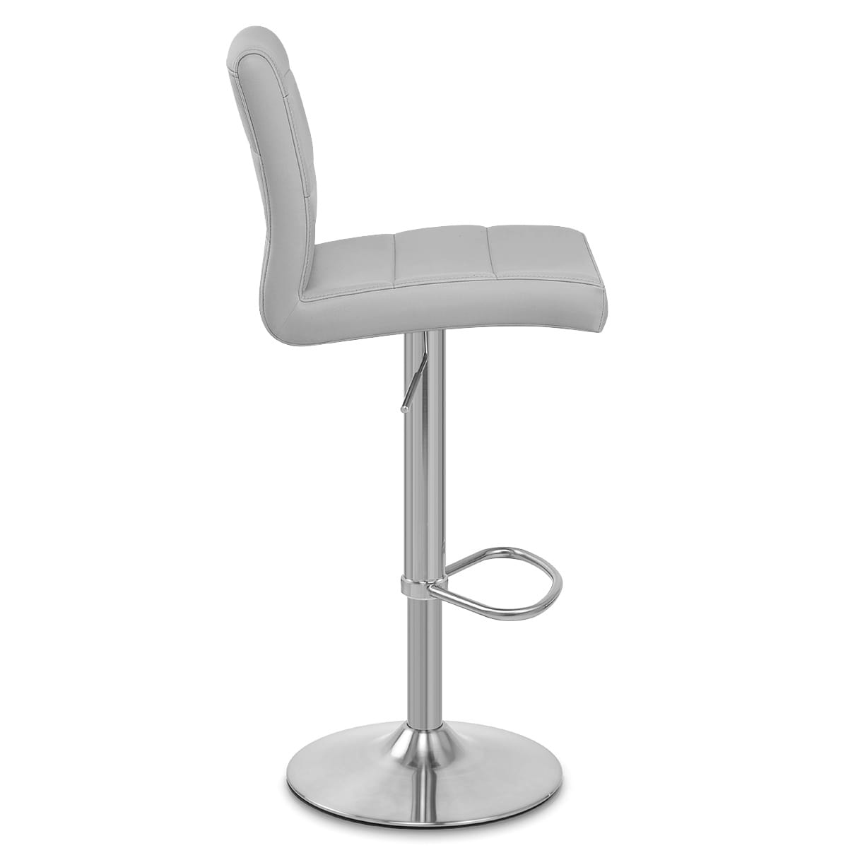 Sgabello Ecopelle Cromo Satinato - Breakfast Grigio
